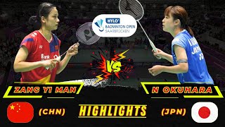 Amazing super match 🔴 Zhang Yi Man vs Nozomi Okuhara HYLO Open [upl. by Aynotal]