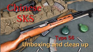 Chinese SKS from JampG sales Unboxing and cleanup [upl. by Aznola573]