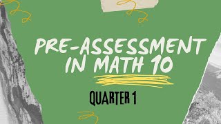 GRADE 10 MATH  PRE ASSESSMENT ON SEQUENCES  QUARTER 1 [upl. by Franciscka]