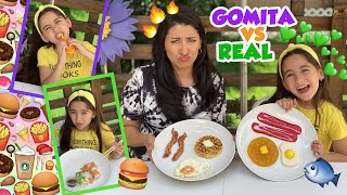 COMIDA DE GOMITA VS COMIDA REAL🍕🧇🍔🍳🍱🍣🌭🍟 [upl. by Ssej571]