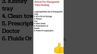 Article For Nasogastric Tube Feeding  Nasogastric Tube Feeding Part 5 [upl. by Akiret]