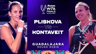 Anett Kontaveit vs Karolina Pliskova  2021 WTA Finals Round Robin  WTA Match Highlights [upl. by Aroled]