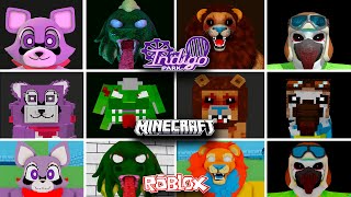 Indigo Park  EVOLUTION of ALL JUMPSCARES in All Games Minecraft Roblox Garrys Mod [upl. by Woodley]