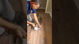 repair on a wooden floor foryou woodworking hardwork [upl. by Dinsmore]