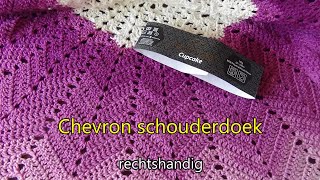 Haken  tutorial 577 Chevron schouderdoek [upl. by Assedo675]