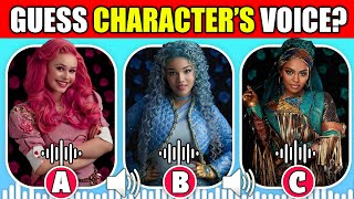 🔊Guess The Descendants❤️4 Disney Movie characters By their Voice  Bridget Chloe Uma Cinderella [upl. by Hamrnand]