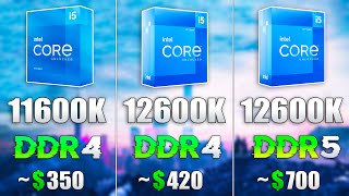 i511600K vs i512600K DDR4 vs i512600K DDR5 [upl. by Aridni763]