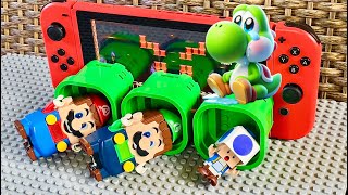 Lego Mario Luigi and Toad enter the Nintendo Switch to save Yoshi Whats their plan legomario [upl. by Ogdon20]