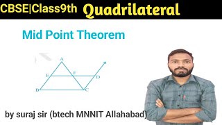 Mid Point theorem Class 9th mathematics aadhar classes by Suraj sir [upl. by Asiel842]