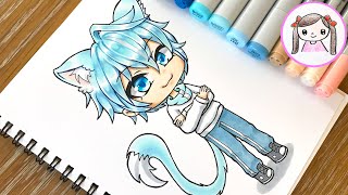 Practicing drawing with Copic 22 Gachalife character I made [upl. by Nason]