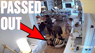 KID PASSES OUT WHILE MAKING THANKSGIVING DINNER  INTENSE FAINT CAUGHT ON CAMERA  TERRIFYING TUMBLE [upl. by Yelram]