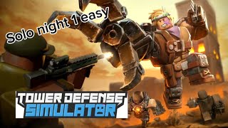 Night 1 solo easy win  tower defense simulator [upl. by Eitsud47]