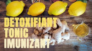 Suc concentrat de ghimbir lămâie și miere detoxifiant antioxidant tonic [upl. by Alaehs]