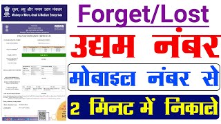 How to recover udyog aadhaar number 2024  Udyog Aadhar Registration bhul jaye to kya kare [upl. by Schober]