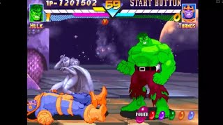 Marvel Super Heroes 1995 Arcade HULK run [upl. by Ainotna346]