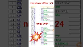 Nrega new list 2024  नरेगा जॉब कार्ड नई सूची 2024 nrega mnrega [upl. by Lucita]