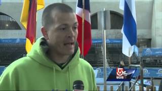 Thousands gather along Boylston Street for Boston Marathon [upl. by Nyleahcim]