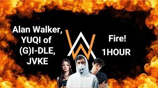 Alan Walker Fire Lyrics YUQI of GI DLE JVKE fire [upl. by Wilhide798]