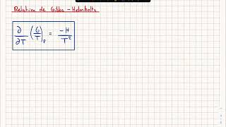 Relation de GibbsHelmholtz démonstration [upl. by Cullin]
