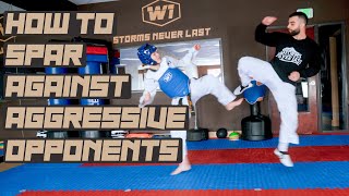 How to Spar Against an Aggressive Opponent  Taekwondo Sparring Tips [upl. by Ennybor]