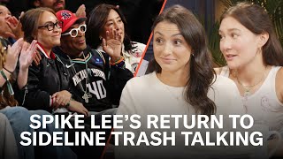 Superfan Spike Lee Trash Talks Kelsey Plum  Well Played [upl. by Akimrej]