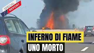 Tragedia sulla A14 Inferno di Fiamme dopo un Tamponamento con un Tir [upl. by Otrebcire]