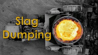 Slag Dumping from Inside and Outside the U Frame Slag Pot Carrier [upl. by Gnet]