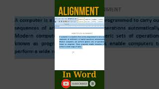 How To Use Alignment In Ms Word।।Alignment In Word।।Ms Word Me Alignment Kaise lagaye।wordtutorial [upl. by Notxam956]