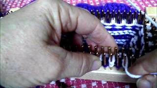 knitting fairisle on a loom [upl. by Altheta]