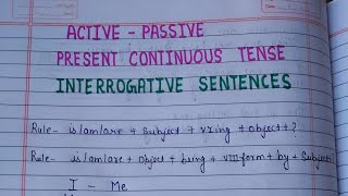 Active Se Passive voice Present continuous tense interrogative sentence with example [upl. by Frear359]