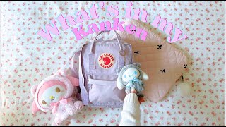 Whats in my bag Fjällräven Kanken Mini Backpack  What Fits  Sanrio My Melody Stationery [upl. by Ettedanreb]