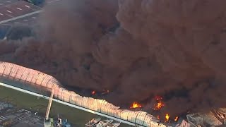 Hundreds of boats damaged in marina fire in Monroe County [upl. by Berns]