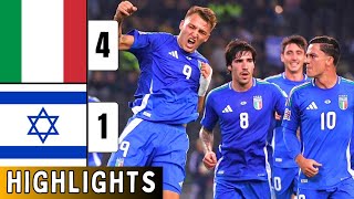 Italy vs Israel 41 EXTENDED HIGHLIGHTS  UEFA Nations League  Frattesi Goal [upl. by Yttocs823]