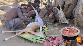 Hadzabe tribe hunting Antelope and Cooking lunch [upl. by Dwight]