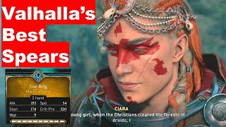 Valhallas OP Spears Best Weapons in Assassins Creed Fully Upgraded and Ranked [upl. by Hedda]