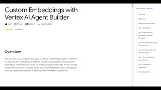 Custom Embeddings with Vertex AI Agent Builder googlecloud routetolearninghubvertex vertexai [upl. by Anitsenre]