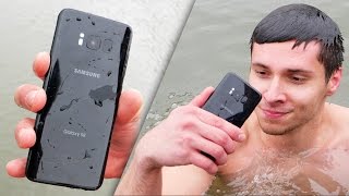 Samsung Galaxy S8 vs iPhone 7 Water Test Secretly Waterproof [upl. by Haet]