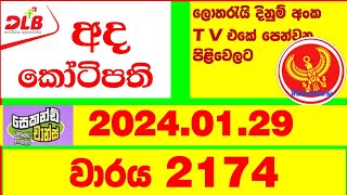 Ada Kotipathi 2174 20240129 Lottery Results Lotherai dinum anka 2174 DLB Lottery Show [upl. by Eicart348]