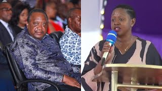 Sabina Chege finally meets former President Uhuru face to face Listen to her speech in Nyandarua [upl. by Landel]