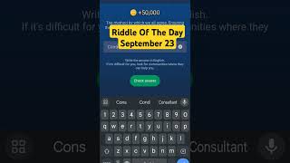 x empire riddle of the day September 23 [upl. by Leciram]