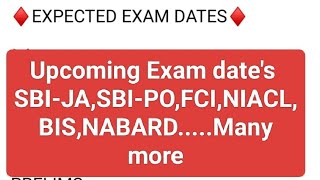 Upcoming Exam dates SBIJASBIPOFCINIACLIDBIMany more [upl. by Lotz]