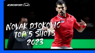 Novak Djokovics Top 5 Shots Of 2023 🎾 🤩 [upl. by Hulton180]