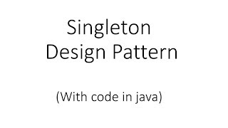 Singleton Design Pattern in Java [upl. by Nanine]