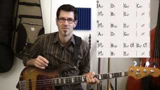 For0303  Walking Bass 3 Tonleitern  German Bass lesson [upl. by Asli904]