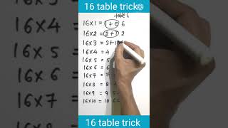 16 table trick  table trick of 16  table of 16  16 ka table trick  table tables short shorts [upl. by Warms]