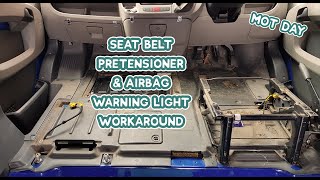 SEAT BELT Pretensioners amp Airbag WARNING LIGHT Workaround  DIY Budget Campervan Conversion [upl. by Felicia]