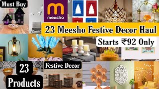 Huge 23 Meesho Festive Decor Haul Starts ₹92 Only  Aesthetic Decor Piece meeshofind [upl. by Kraul]