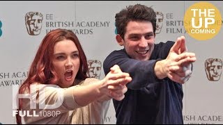 Josh OConnor and Florence Pugh do a Bond gun barrel sequence at BAFTA [upl. by Blessington]