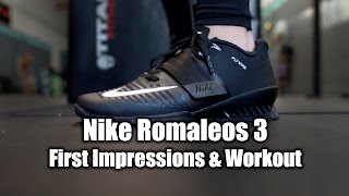 Nike Romaleos 3 Info  First Impressions amp Workout [upl. by Canada]