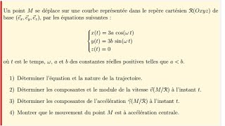 Examen 1 partie 1 Mécanique de point matériel S1 Contrôle تطوان  SMPC SMIA ENSA MIPC MI [upl. by Idnak]